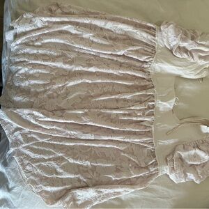 Free People White and Cream Lace Blouse